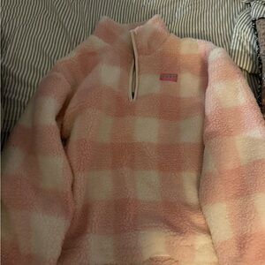 Dairy Boy Pink and White Checkered Fleece Pullover
